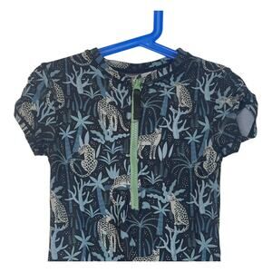 Ruffle Butts Cheetahs On Safari Short Sleeve One Piece Rashguard Swimsuit Size 7